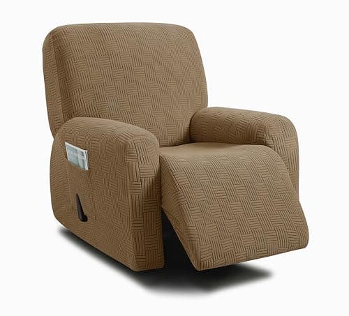 ULTICOR Chocolate Jacquard Recliner Sofa Covers (Style 4) — Sand