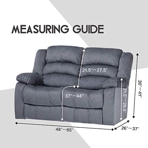 ULTICOR 6-Piece Velvet Reclining Love Seat Slipcover (Dark Grey)