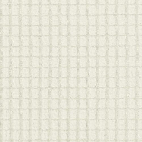 CHUN YI 3 Seater Couch Slipcover, Large Grey Checks — Ivory White