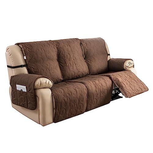 Genina 100% Waterproof Couch Covers for 2 Cushion Reclining Sofas (Dark Gray) — Chocolate