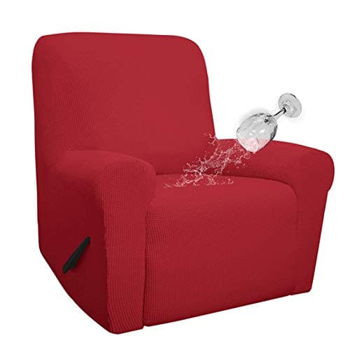100% Waterproof Recliner Slipcover, Leakproof Couch Cover, Christmas Red