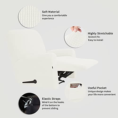 Easy-Going Recliner Stretch Sofa Slipcover, Cream