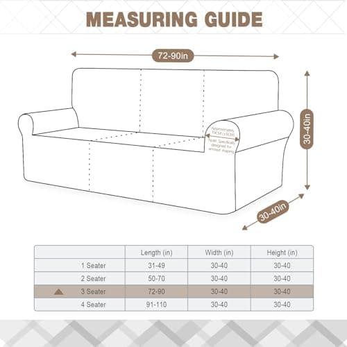 Ruaozz Stretch Sofa Cover for 3 Cushion Couch (3 Seater, Dark Gray)