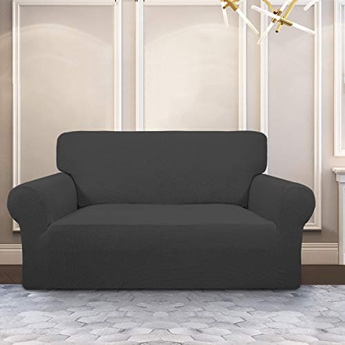 PureFit Stretch Loveseat Sofa Slipcover Dark Gray
