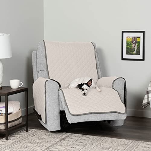 Furhaven Water-Resistant Reversible Recliner Chair Cover - Gray/Mist