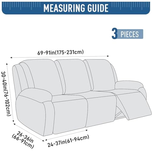 TAOCOCO Jacquard Stretch Recliner Sofa Cover (Dark Grey)