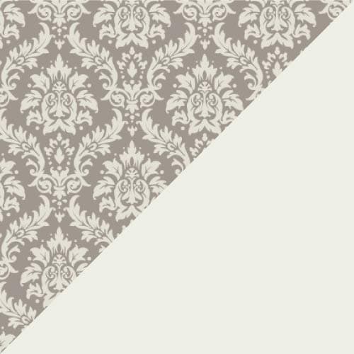 Light Gray Charcoal Quilted Microfiber Reversible Stain Shield Dog Resistant Slipcover — Damask Latte/Ivory