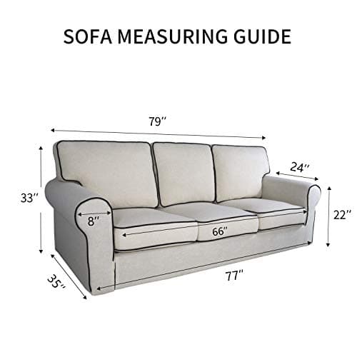 PureFit Stretch Dark Gray Sofa Slipcover – Non-Skid & Washable