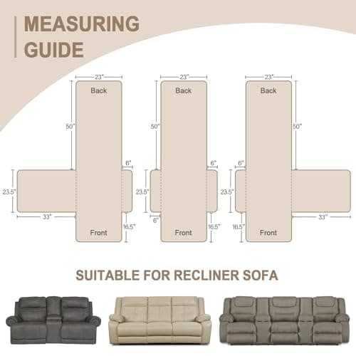 Velvet Recliner Slipcover - Waterproof Recliner Cover for Dogs & Pets (Brown, 23)