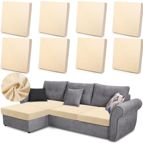 Velvet Stretch Seat Cushion Covers Set - Cream White