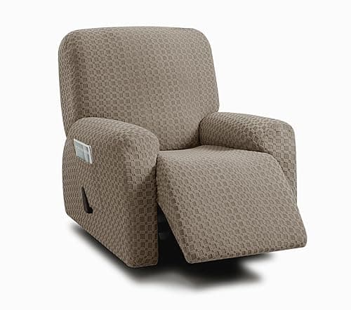 ULTICOR Chocolate 1 Seat Recliner Cover for Jacquared Sofa (Style 2) — Taupe