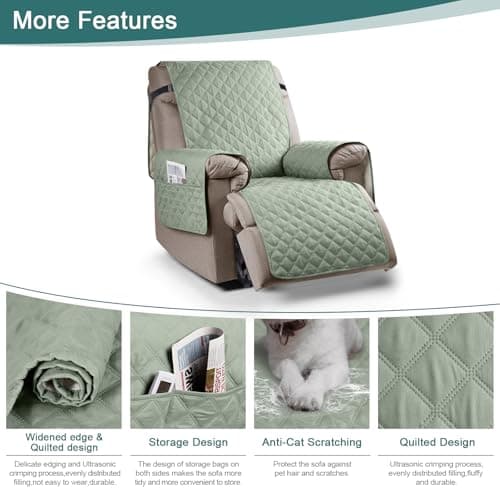 Ruaozz Waterproof Recliner Chair Cover for Kids, Dogs, Pets