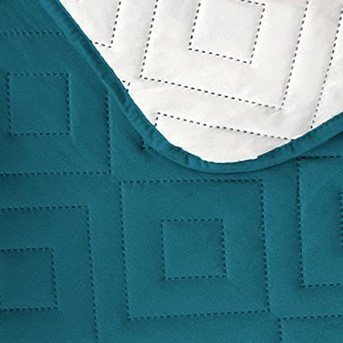 H.VERSAILTEX Reversible Water Resistant Recliner Cover for Pets & Kids — Dark Teal/Beige