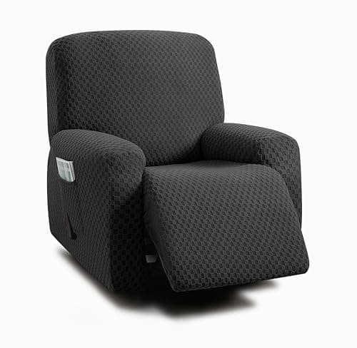 ULTICOR Ivory 3 Seater Recliner Sofa Cover — Black