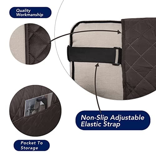 PureFit Reversible Water Resistant Couch Cover, Chocolate/Beige (3 Cushion)