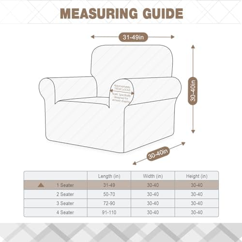 Ruaozz Stretch Chair Sofa Slipcover 1 Piece Armchair Cover (1 Seater, Dark Gray)