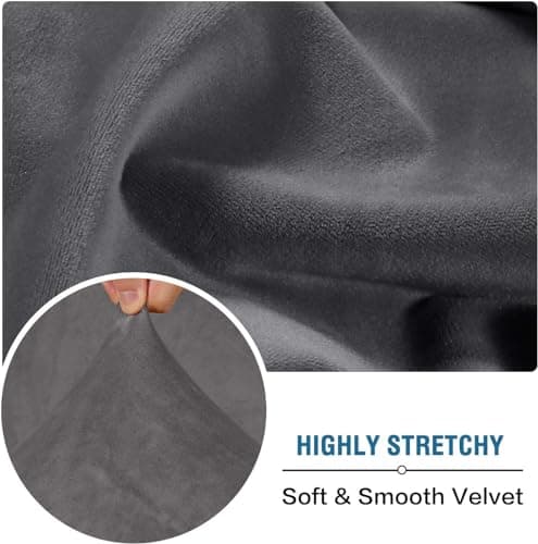 H.VERSAILTEX Grey Soft Velvet Electric Recliner Chair Cover