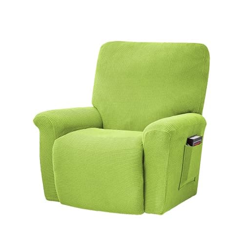 Conruser Jacquard Stretch Recliner Chair Cover (Yellow) — Green