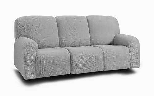 ULTICOR Stretch Recliner Sofa Covers for 3-Cushion Couch (Light Grey, 3 Seater)
