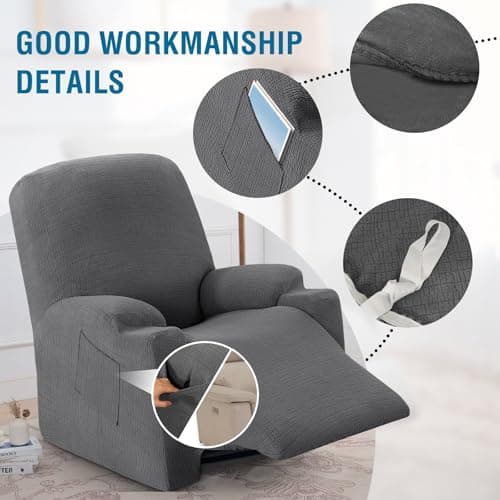 H.VERSAILTEX Waterproof Recliner Chair Cover, Gray