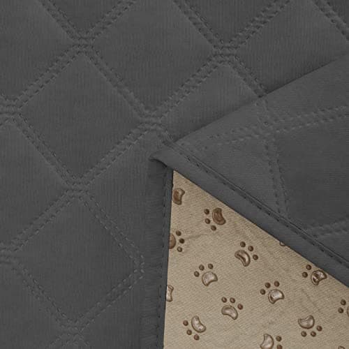 Waterproof L Shape Couch Cover for Dogs & Pets (Large, Gray) — Dark Gray
