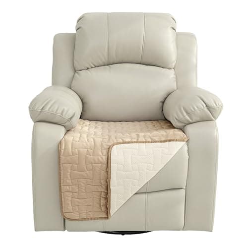 Waterproof Velvet Couch Recliner Cover, Non-Slip Sectional Protector, 23x38 Beige