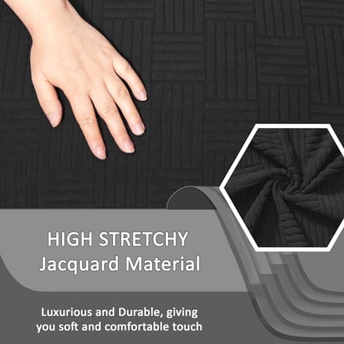 ULTICOR Jacquard Recliner Sofa Covers for 3 Cushion Recliners (Black)