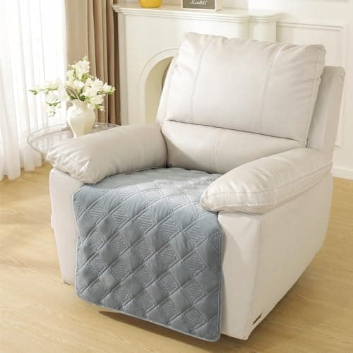 NeColorLife Velvet Recliner Seat Cover, Non-Slip Armrest Protector (Dark Gray, 1 Piece)