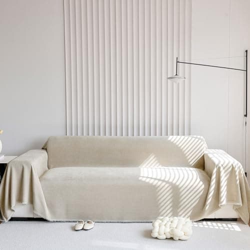 ROOMLIFE Reversible Sofa Covers for 3 Seat Reclining Futon - Washable Kids & Pet Protector 71"x134" — Ba#khaki