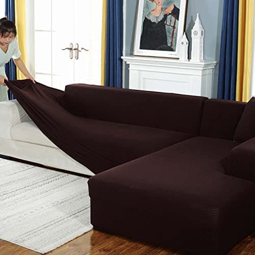 Durable Dark Gray 2 Seater Stretch Slipcover for Couches & Sectionals — Coffee