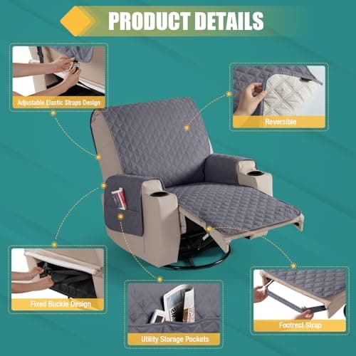 Ruaozz Waterproof Dark Grey Recliner Chair Covers for Home Use
| Ruaozz Dark Grey Waterproof Recliner Chair Cover for Living Room
| Ruaozz Upgrade Dark Grey Waterproof Recliner Chair Cover for Comfort