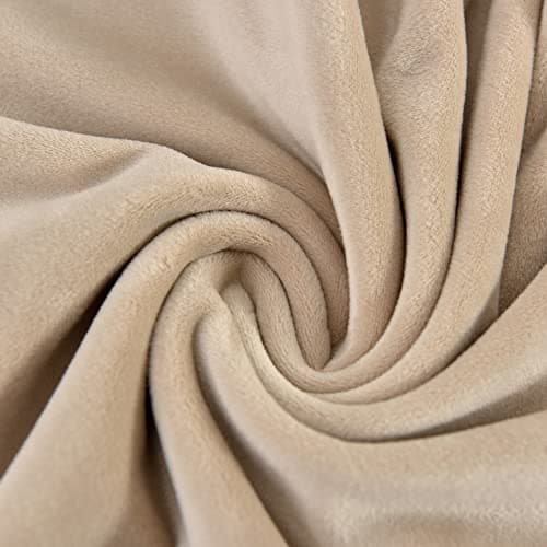 HFCNMY Stretch Velvet Recliner Cover, 4 Pieces, Thick, Elastic Bottom, Black — Khaki