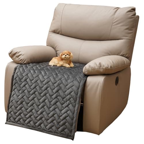 Dark Gray Eismodra Recliner Chair Cover, Washable & Stays in Place
