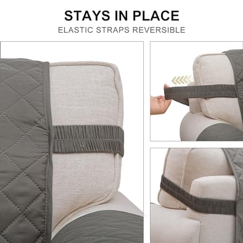 Water Resistant Dog Couch Cover 68" x 3 Cushions Gray/Light Gray