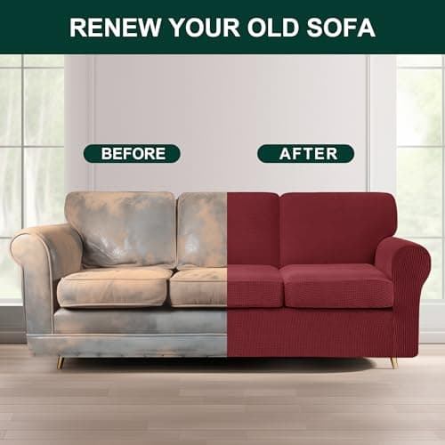 CHUN YI 7 Piece Stretch Sofa Slipcover for 3 Seater Couch