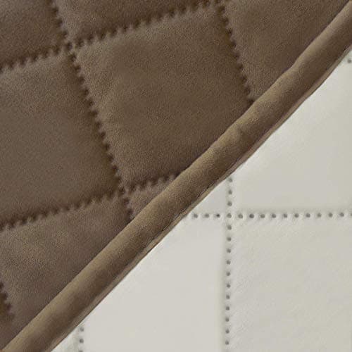 Oversized Loveseat Recliner Cover, Reversible for Pets, Gray/Light Gray — Camel/Ivory