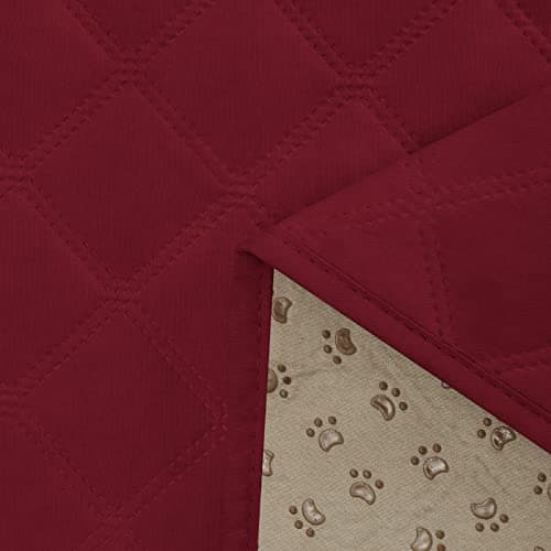 Waterproof L Shape Couch Cover for Dogs & Pets (Large, Gray) — Christmas Red