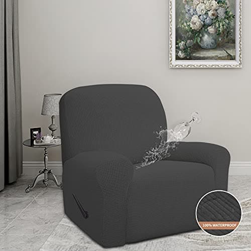 100% Waterproof Recliner & Couch Cover, Dark Gray, Leakproof Kids and Pet Proof Seat Cover
