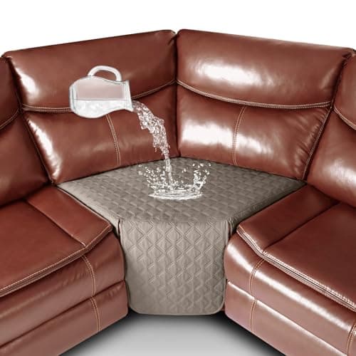 Ruaozz 100% Waterproof Recliner Corner Seat Couch Cover, Brown — Khaki