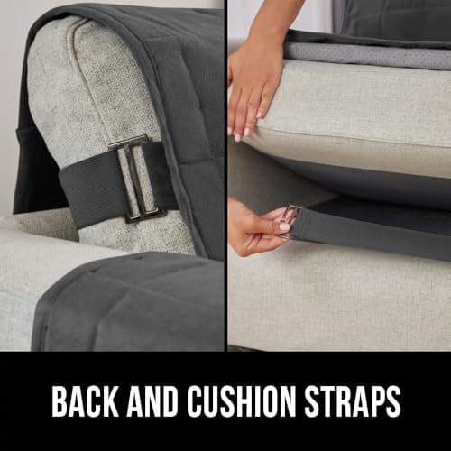 Gorilla Grip Patented 50 Waterproof Slip-Resistant Loveseat Protector Cover for Leather or Fabric Couch Cushion, Machine Washable Slipcover, Charcoal