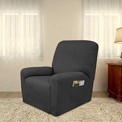 PureFit Super Stretch Recliner Slipcover – Dark Gray Non-Slip Sofa Protector