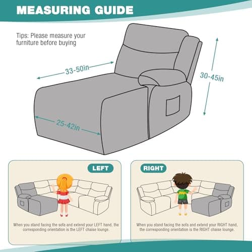 Ruaozz Chocolate L-Shaped Stretch Recliner & Chaise Cover