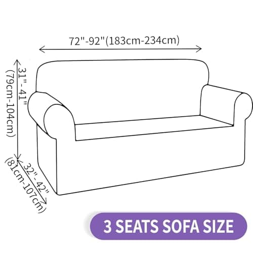ZNSAYOTX Universal Sofa Cover for Living Room Dogs Pet Friendly Spandex Slipcover with Anti-Slip Foam Sticks (Light Grey