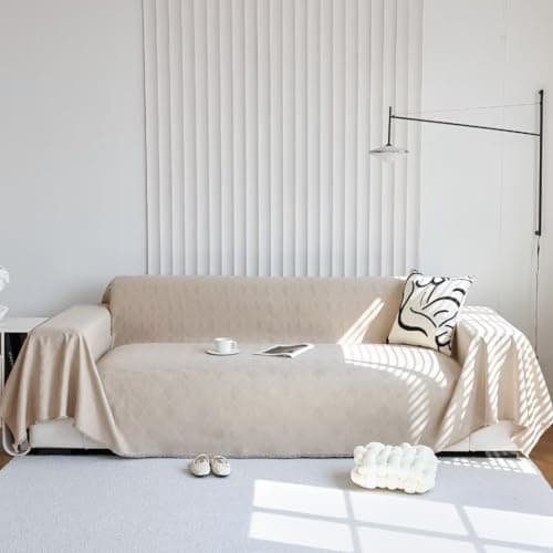 ROOMLIFE Reversible Sofa Covers for 3 Seat Reclining Futon - Washable Kids & Pet Protector 71"x134" — Aj#khaki Diamond