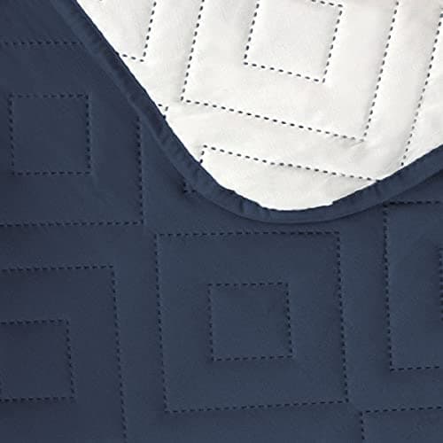 H.VERSAILTEX Reversible Water Resistant Recliner Cover for Pets & Kids — Navy/Beige