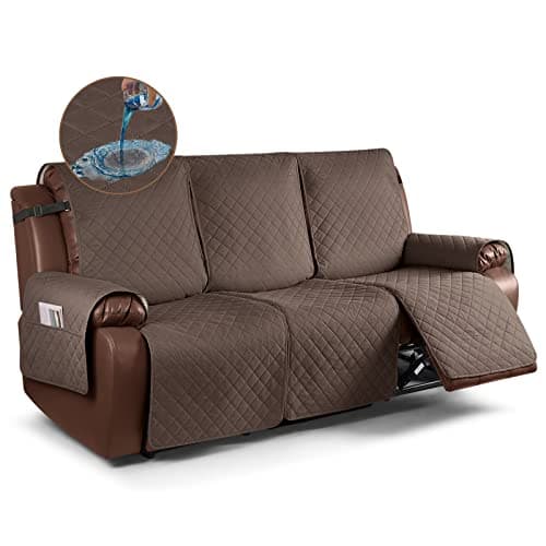 KinCam 100% Waterproof Recliner Couch Covers, Brown