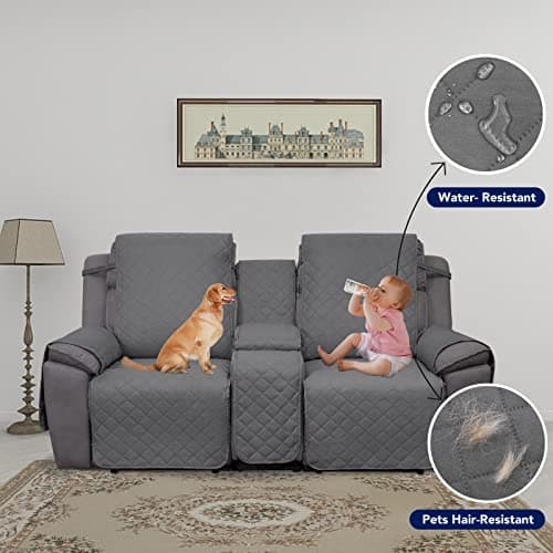 PureFit Water Resistant Reversible Loveseat Recliner Couch Cover