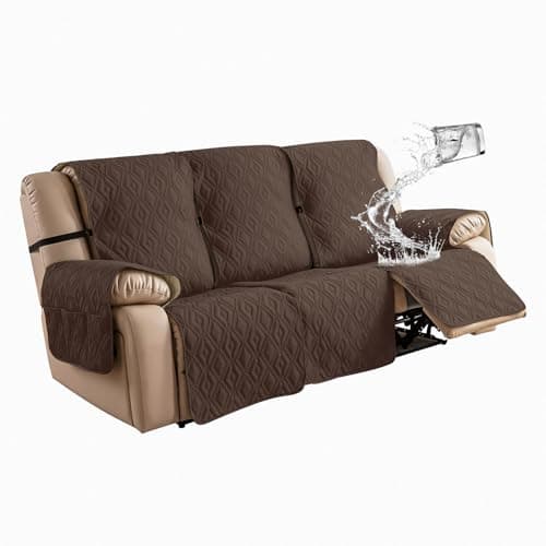 Genina Waterproof Recliner Sofa Cover, 3 Seater (Chocolate)