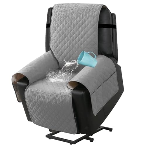 H.VERSAILTEX 100% Waterproof Power Lift Recliner Chair Cover, Brown — Dove Gray