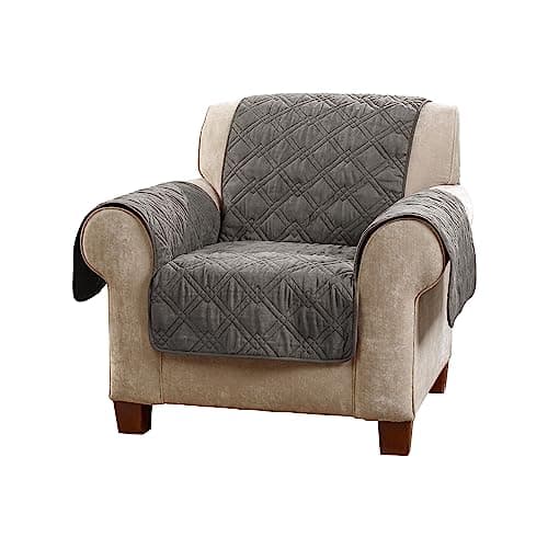 SureFit Chocolate Non-Slip Microfiber Recliner Cover — Grey